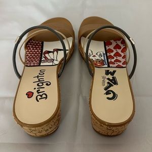 Brown Brighton wedge sandals. Size 9 1/2 medium women’s.